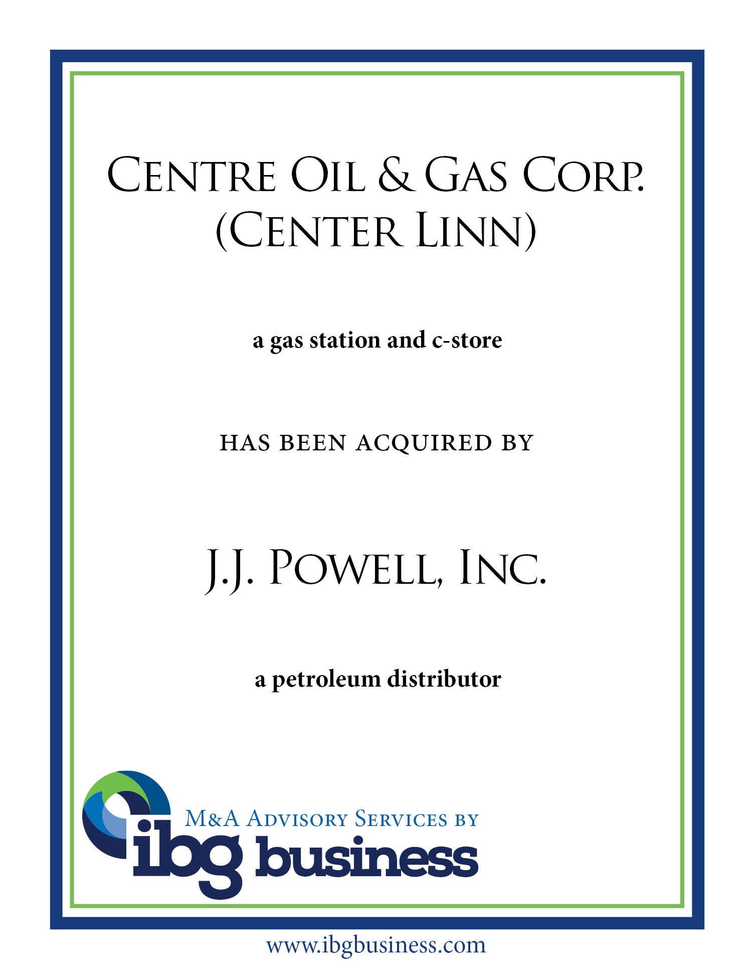 Centre Oil & Gas Corp & Powell Inc JJ