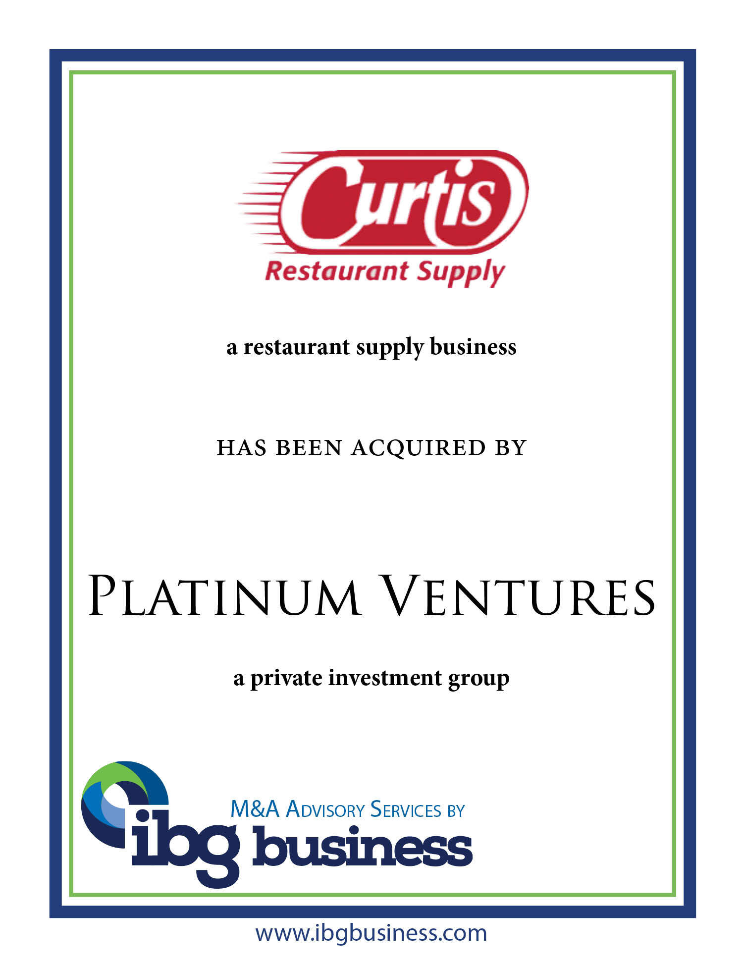 Curtis Restaurant Equip & Platinum Ventures