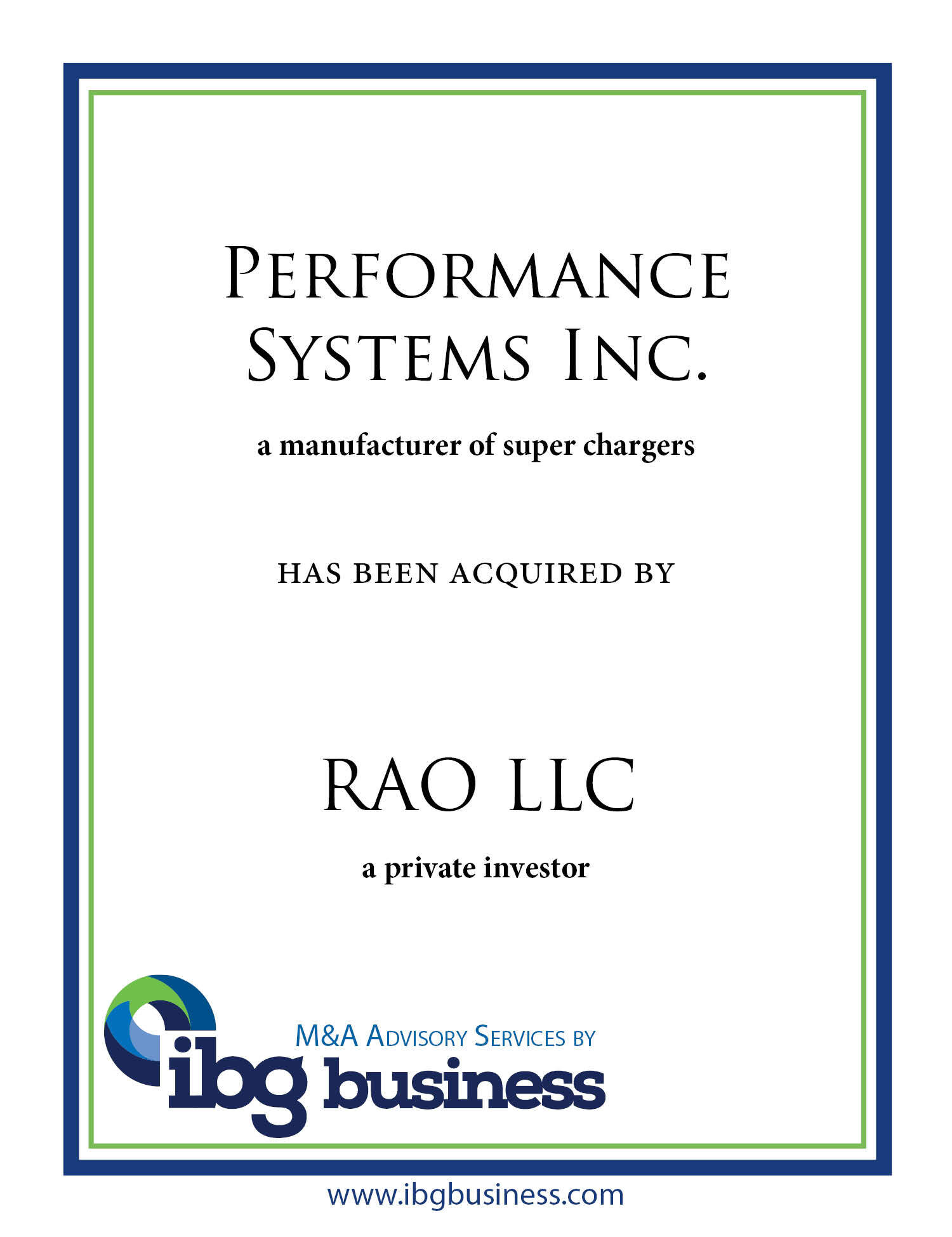 Performance Systems & Rao LLC