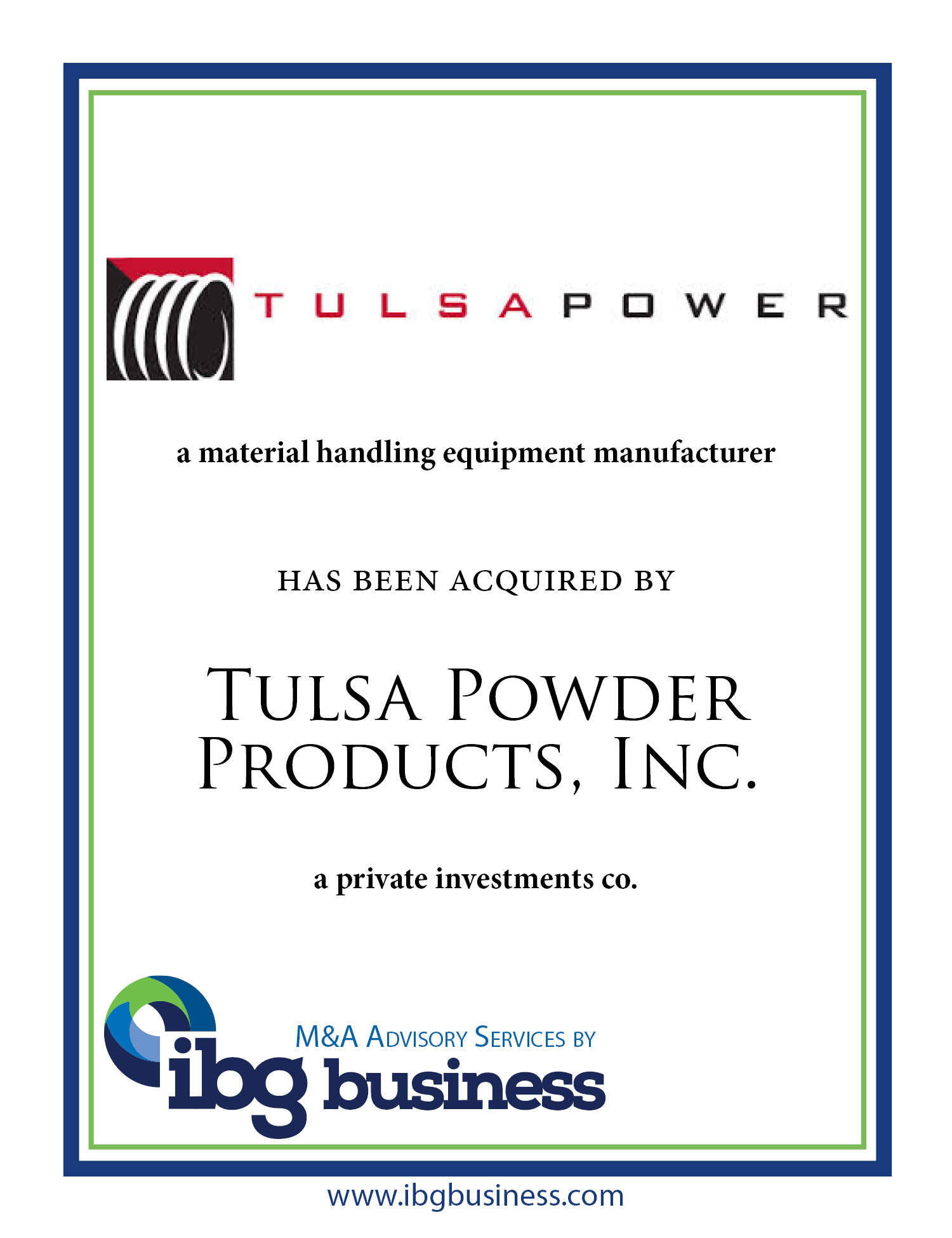 Tulsa Power Products & Tulsa Powder Products Inc.