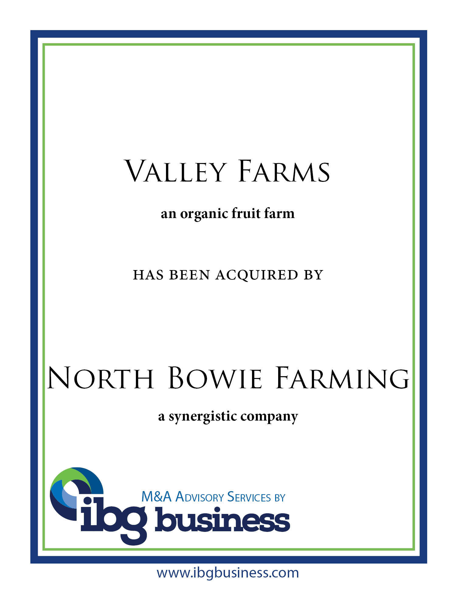 Valley Farms & North Bowie Farming